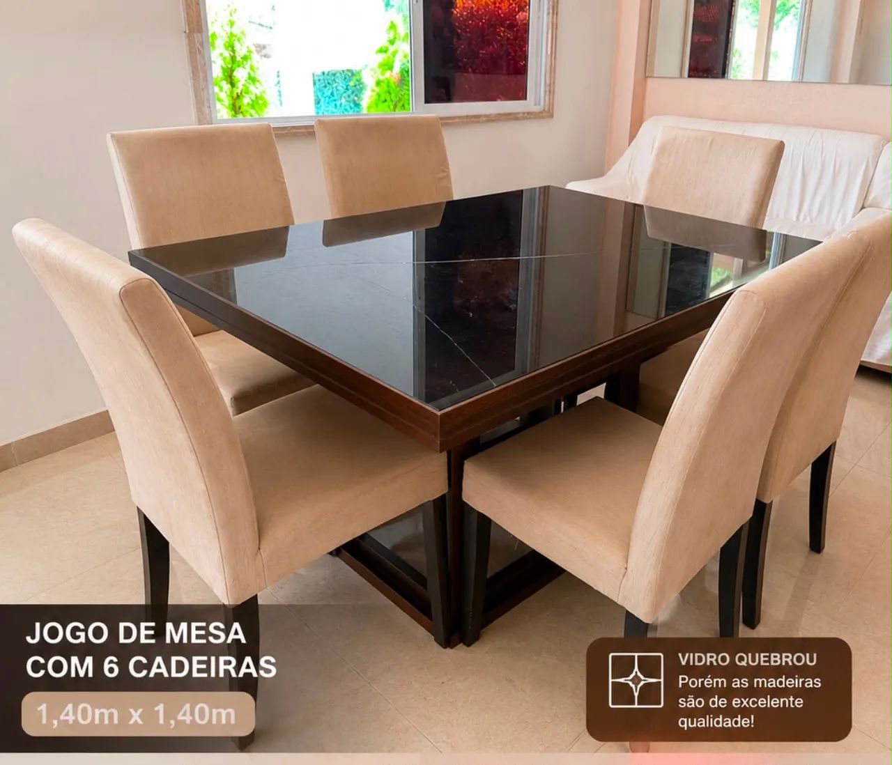 Jogo de mesa com 6 cadeiras  - Foto 2