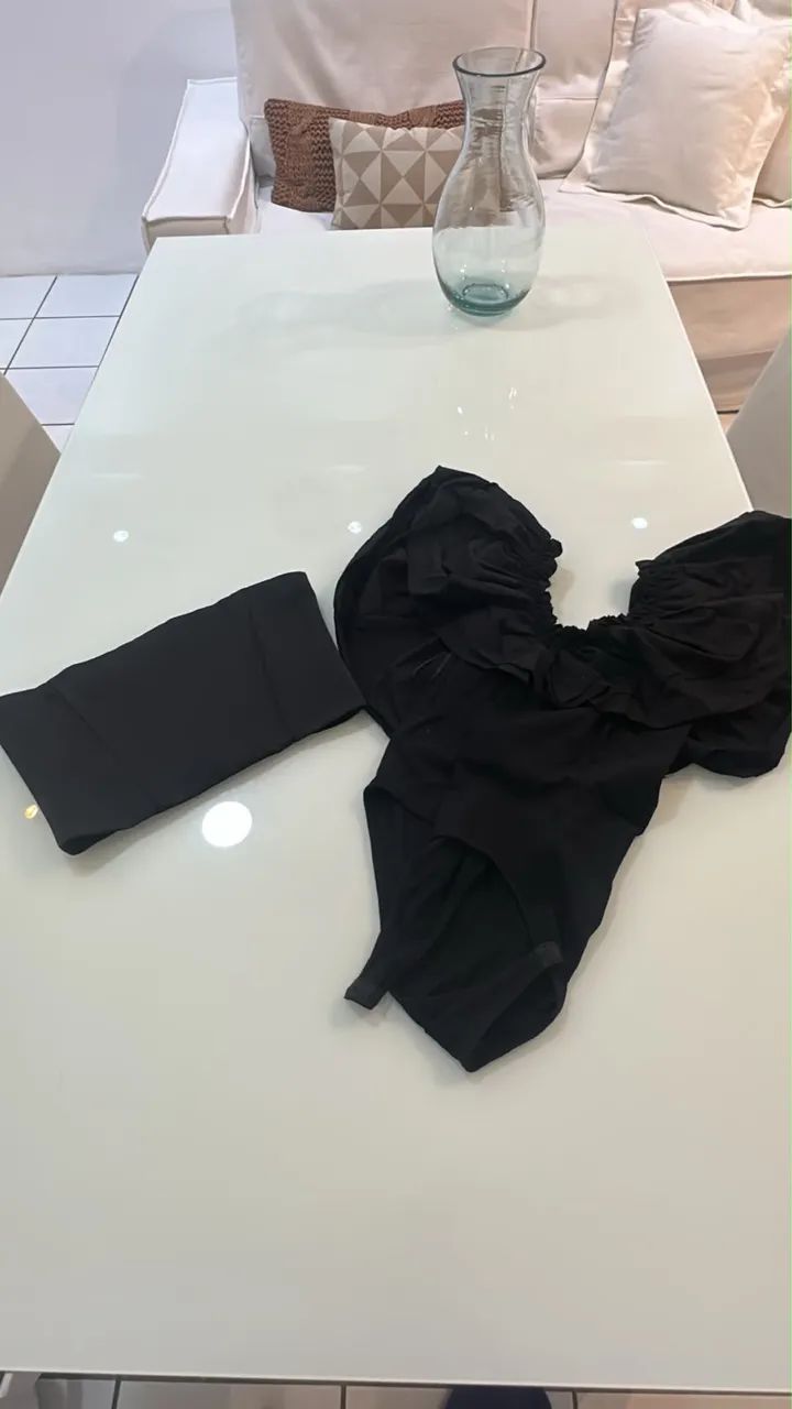 Body e corset preto tam P