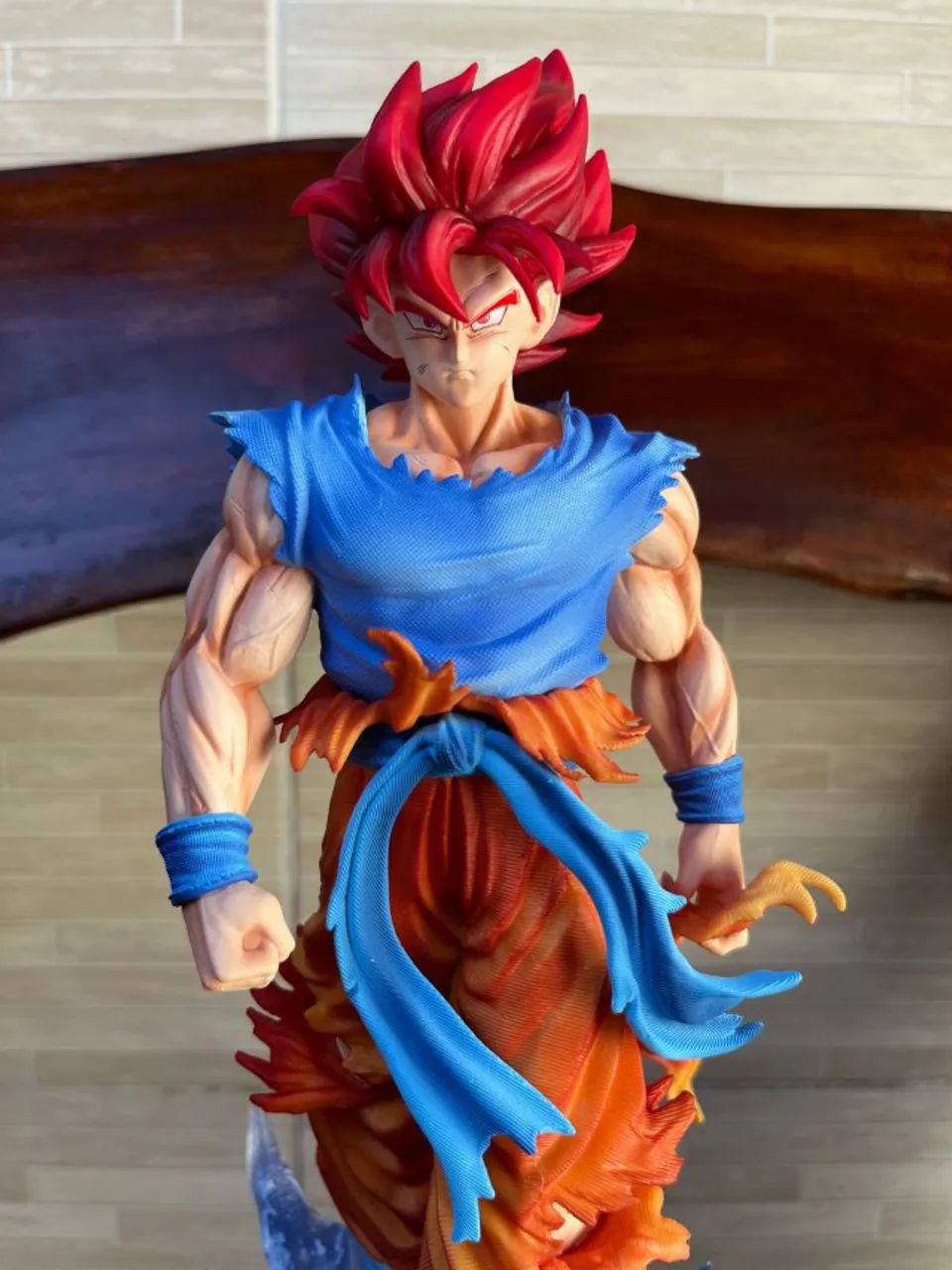Action Figure Dragon Ball - Goku SJJ God 33cm Com Led e Head Extra - Foto 3