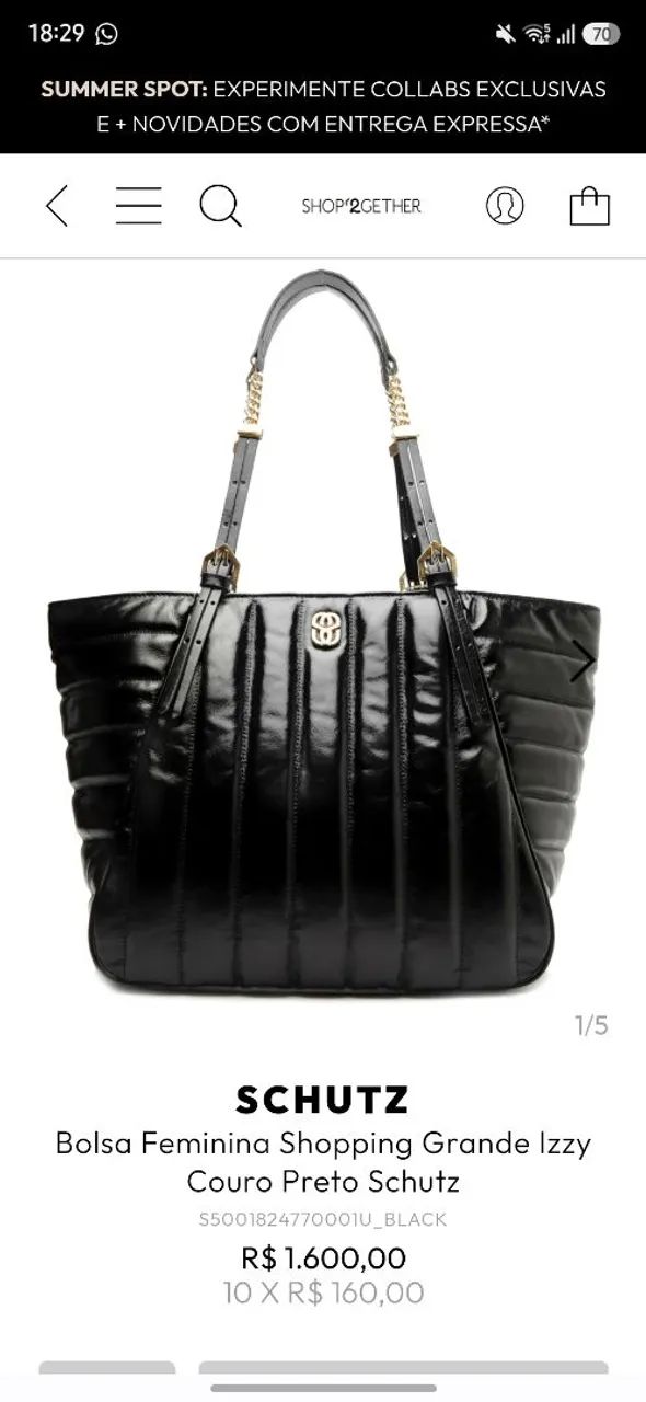 Bolsa Schutz Izzy preta. - Foto 2