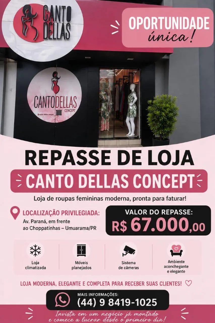 VENDA - PONTO COMERCIAL - CANTO DELLAS CONCEPT -AV-PARANA, CENTRO, UMUARAMA-PR