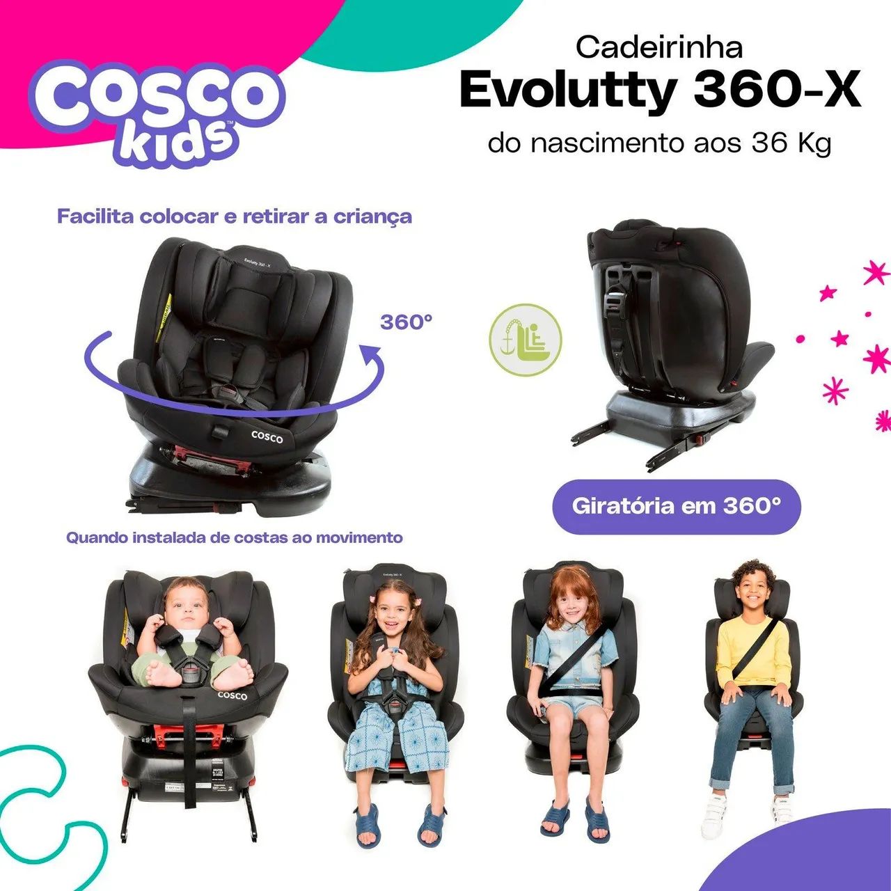 Cadeirinha cosco evolutty 360 x - Foto 2