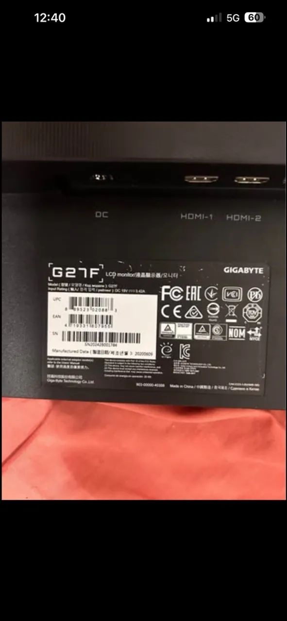 Monitor gigabyte g27f 144hz - Foto 4