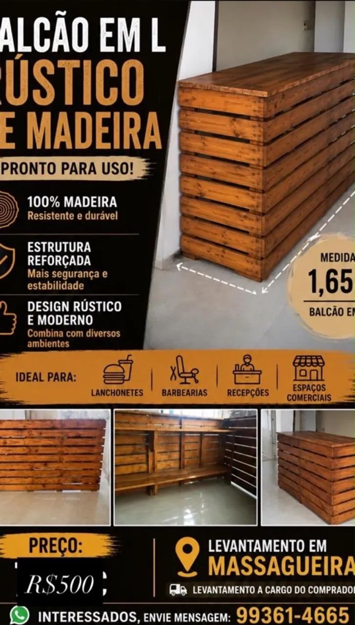 Vendo balcão de madeira  - Foto 2
