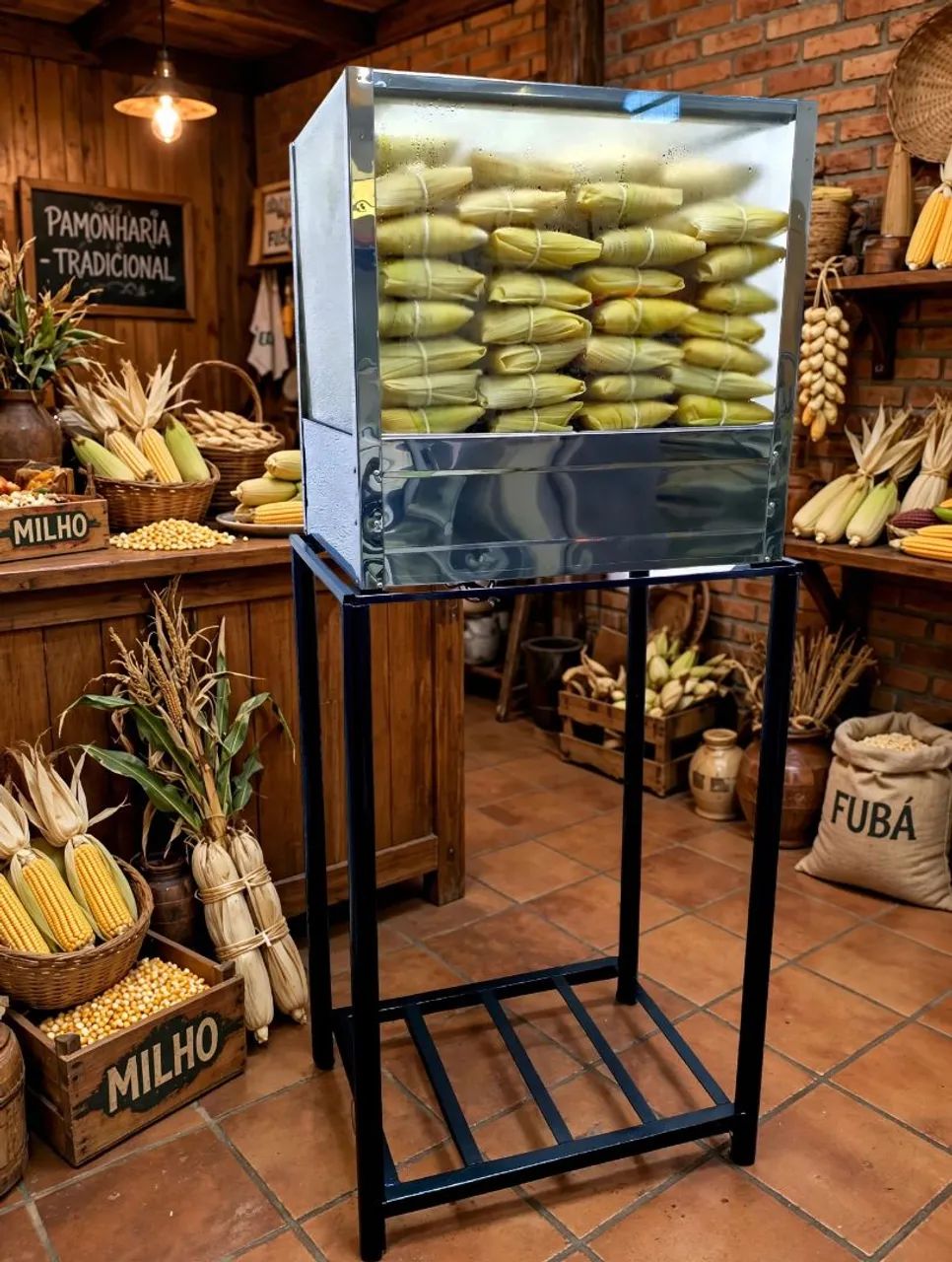 Estufa para pamonhas inox com suporte 