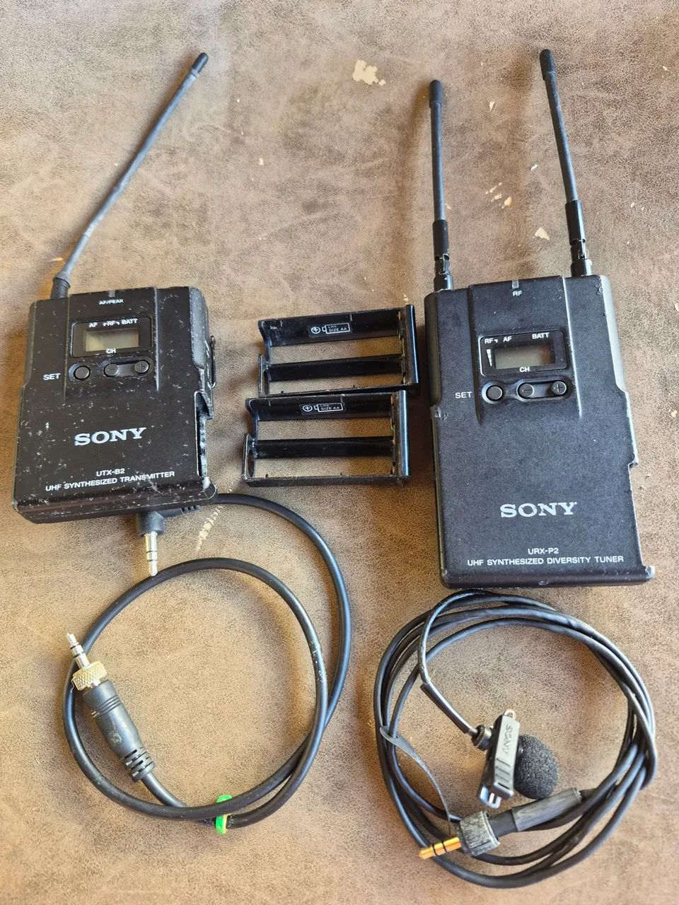 Microfone de lapela sony uhf synthesized urx-p2 preto - Foto 2