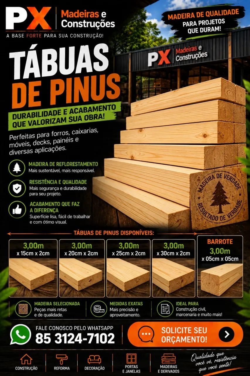 Tábuas de pinus 