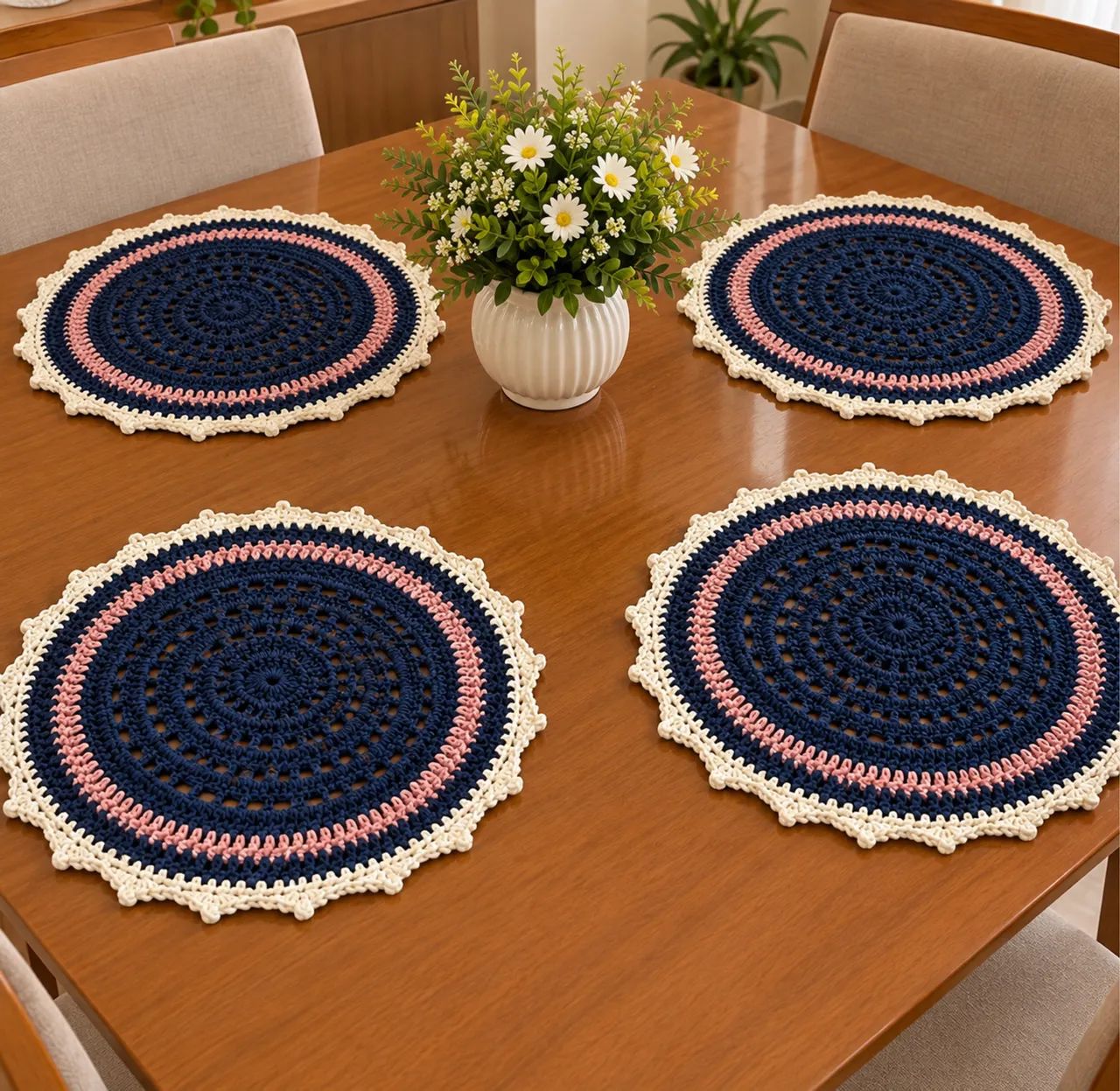 Kit de Sousplat Crochê 