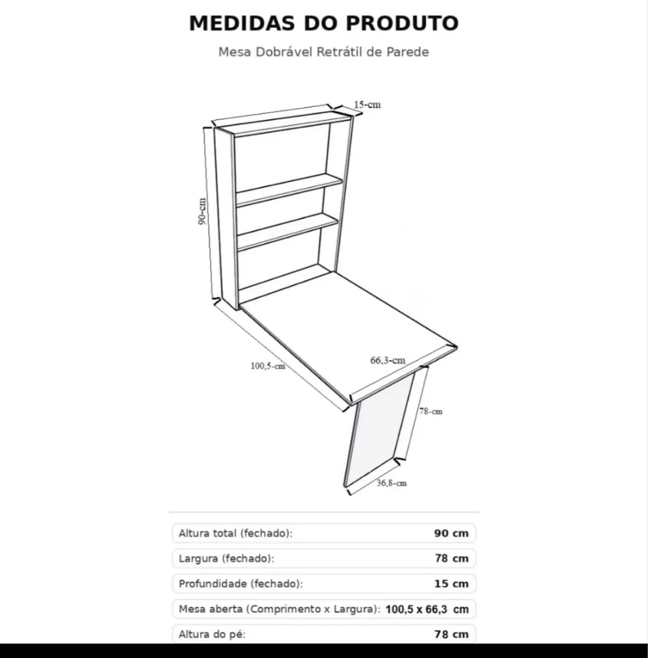 Mesa retrátil cinza  - Foto 4