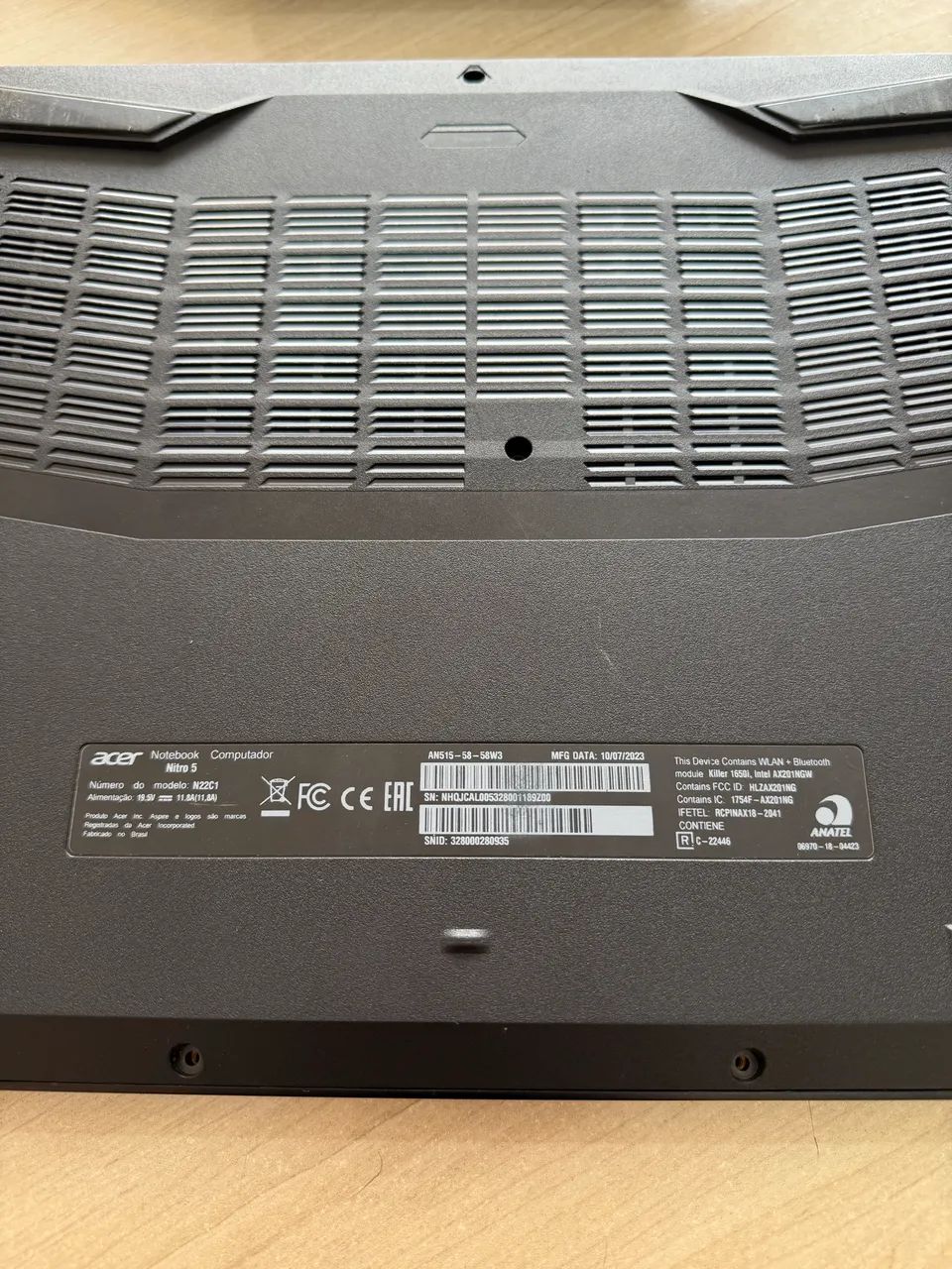 Notebook Acer Nitro 5 AN515-58 com defeito - Foto 3