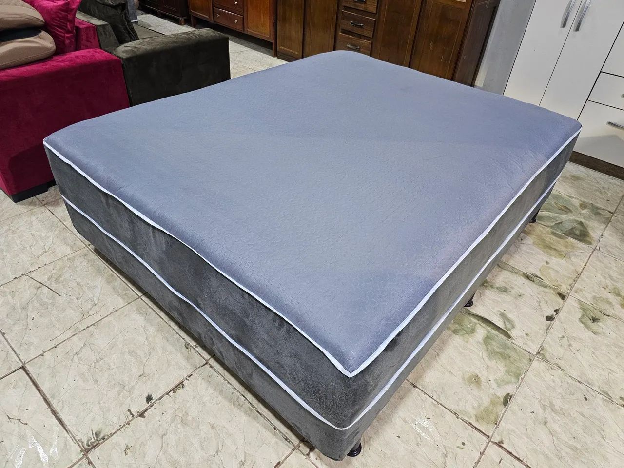 Cama queen unibox nova Molas ensacada  - Foto 4