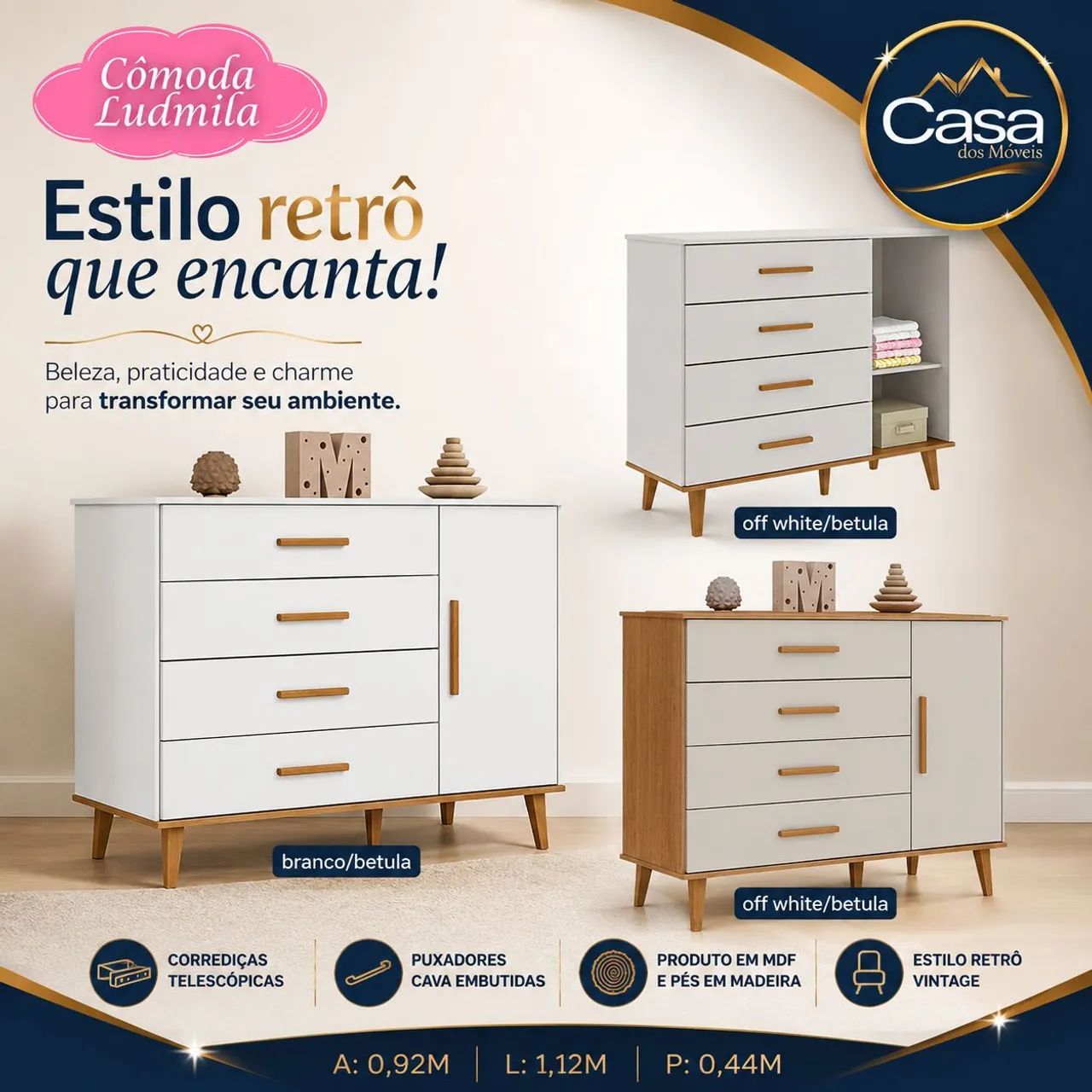 Cômoda infantil Ludimila 