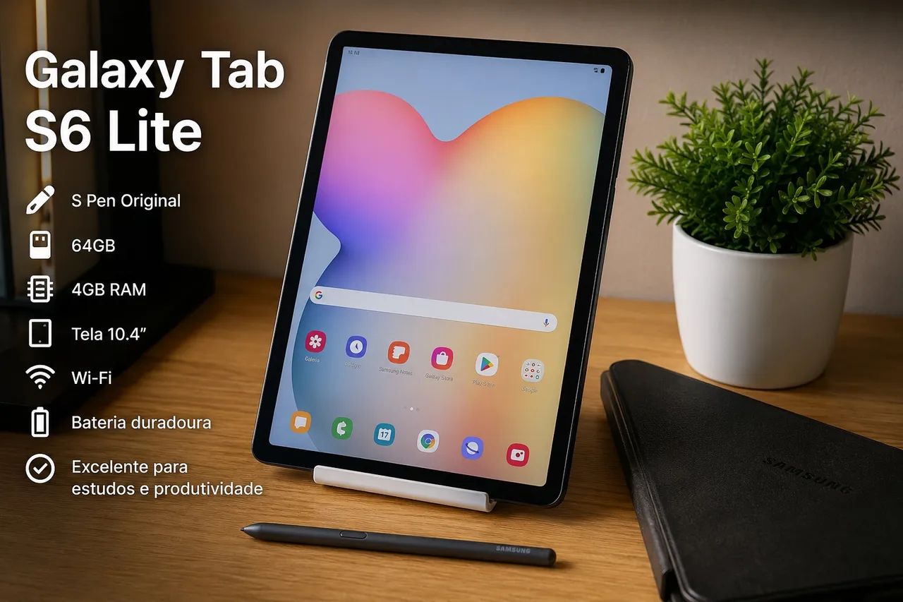 Samsung Galaxy Tab S6 Lite 64GB + S Pen Original + Capa