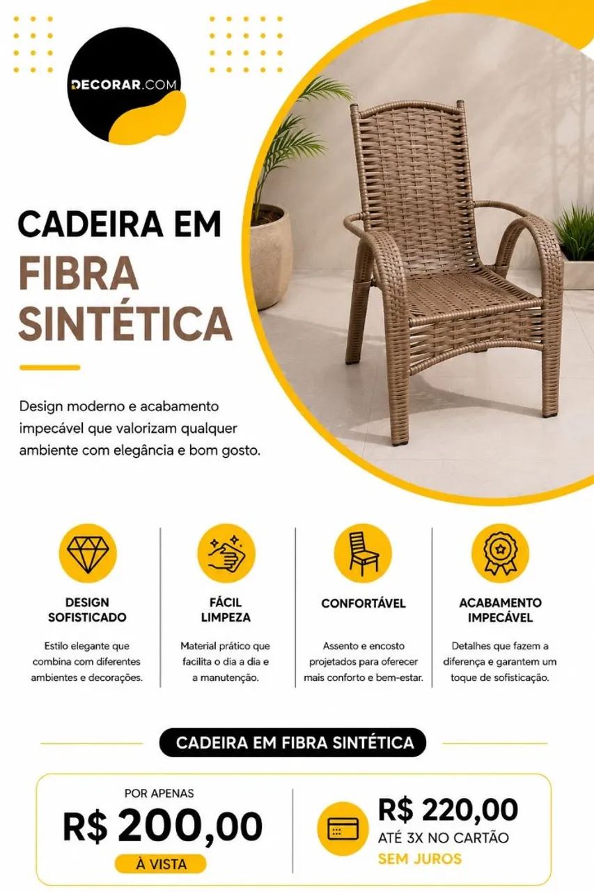 Cadeira de balanço  de fibra sintética 