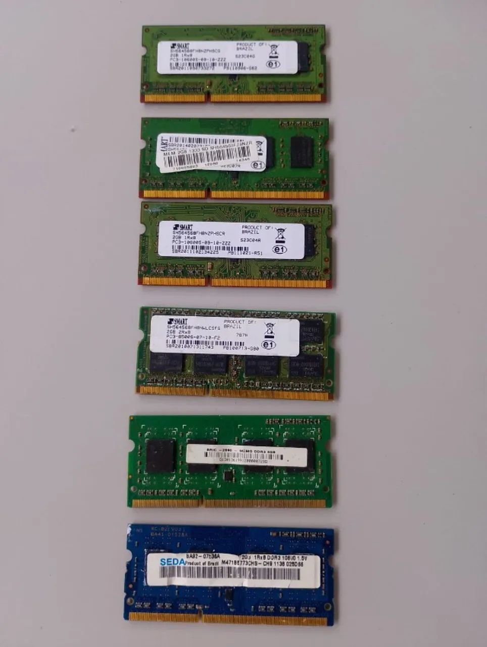 8 un. Memória Ram Notebook DDR2/DDR3 usadas