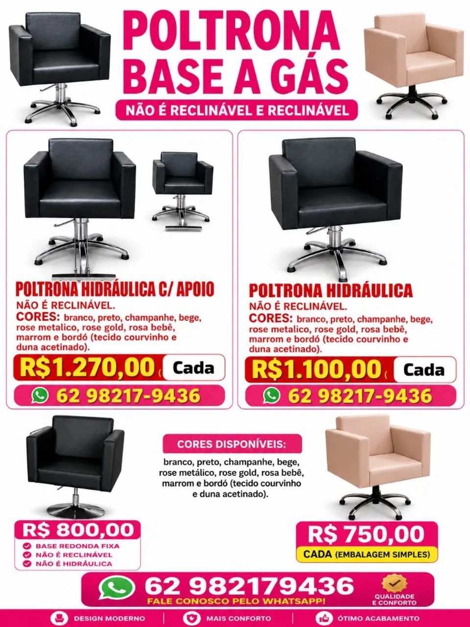 Cadeira para salão a partir de 750.00