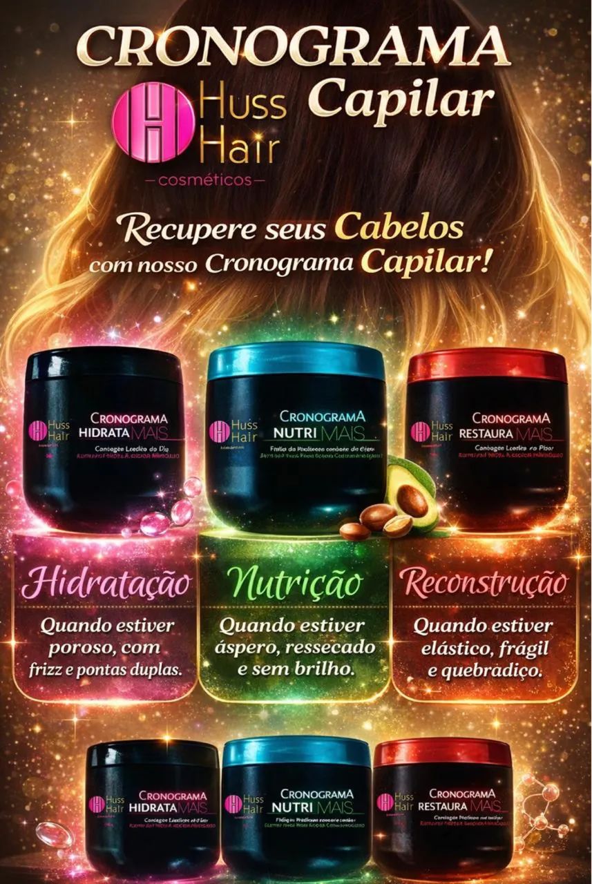 Cronograma capilar profissional?.Kit 03 máscaras 500gr