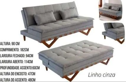 Sofá Cama Reclinável em Linho 1,82m - (Entregamos)! - Foto 2