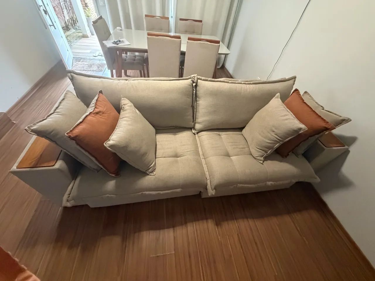 Vendo sofá de linho retrátil reclinável  - Foto 5