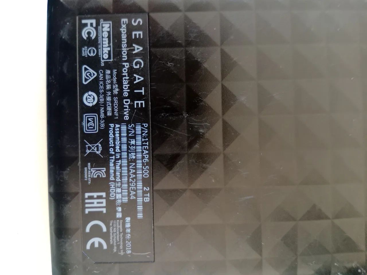 Memória expansiva 2t Seagate 