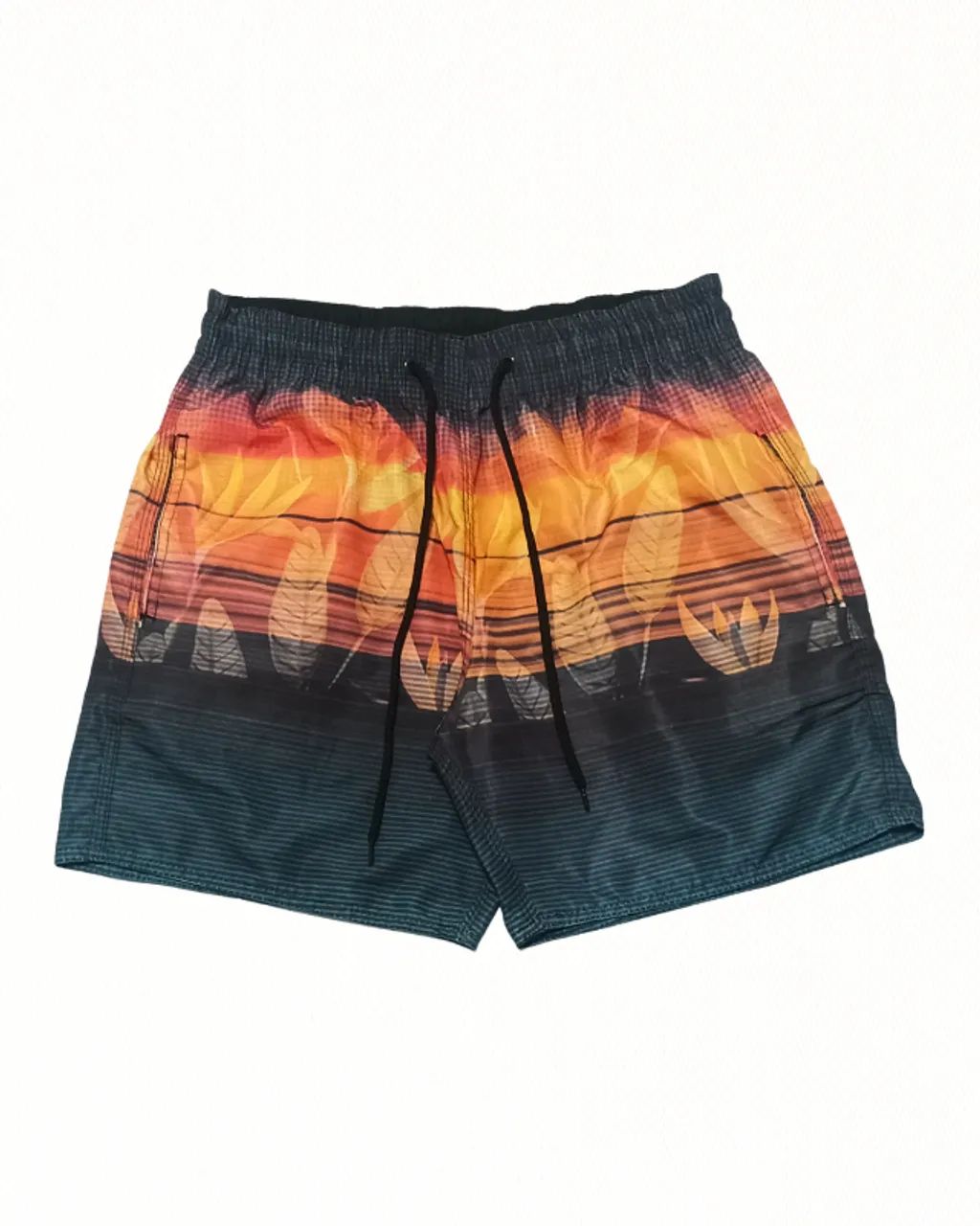 Shorts Praia Preto e Laranja