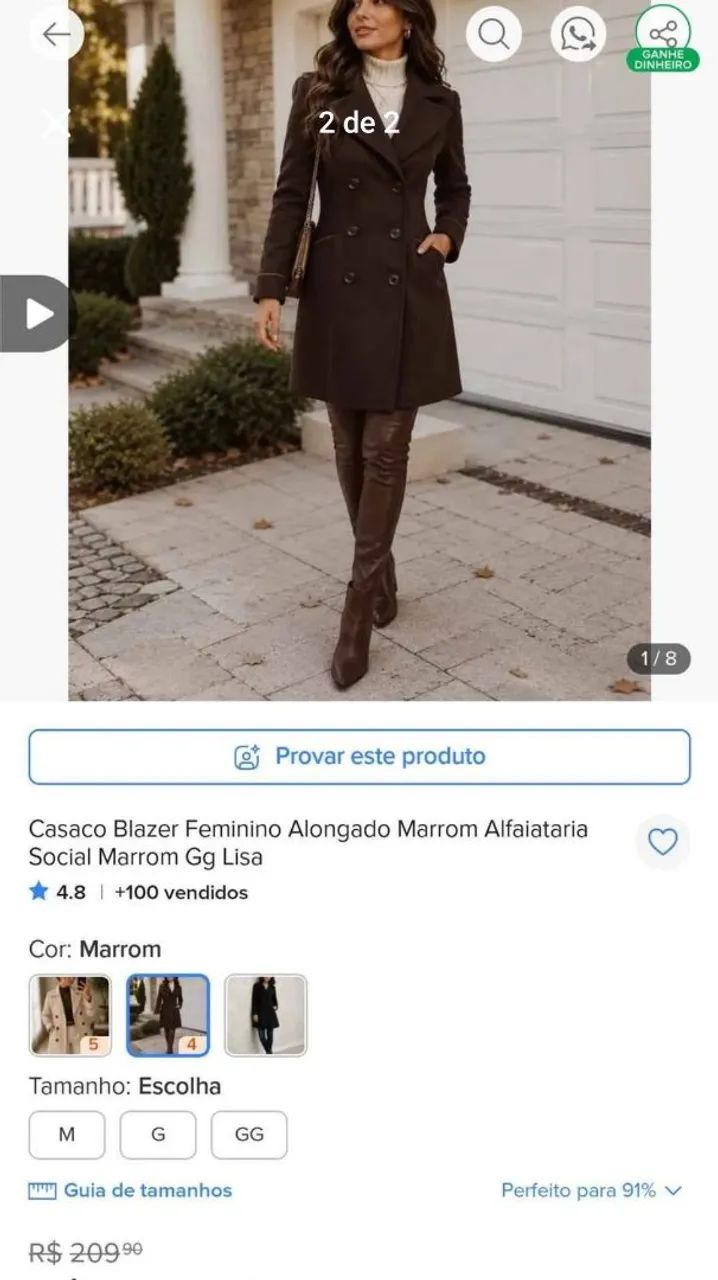 Casaco lã batida novo G - Foto 2