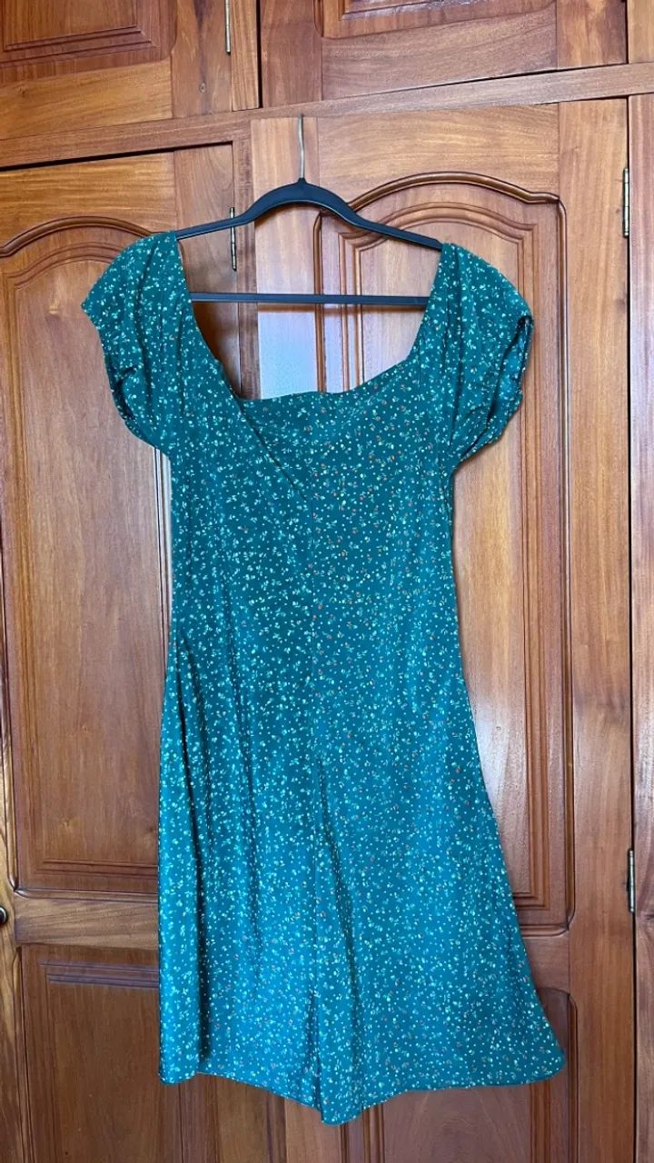 vestido floral verde m - Foto 2