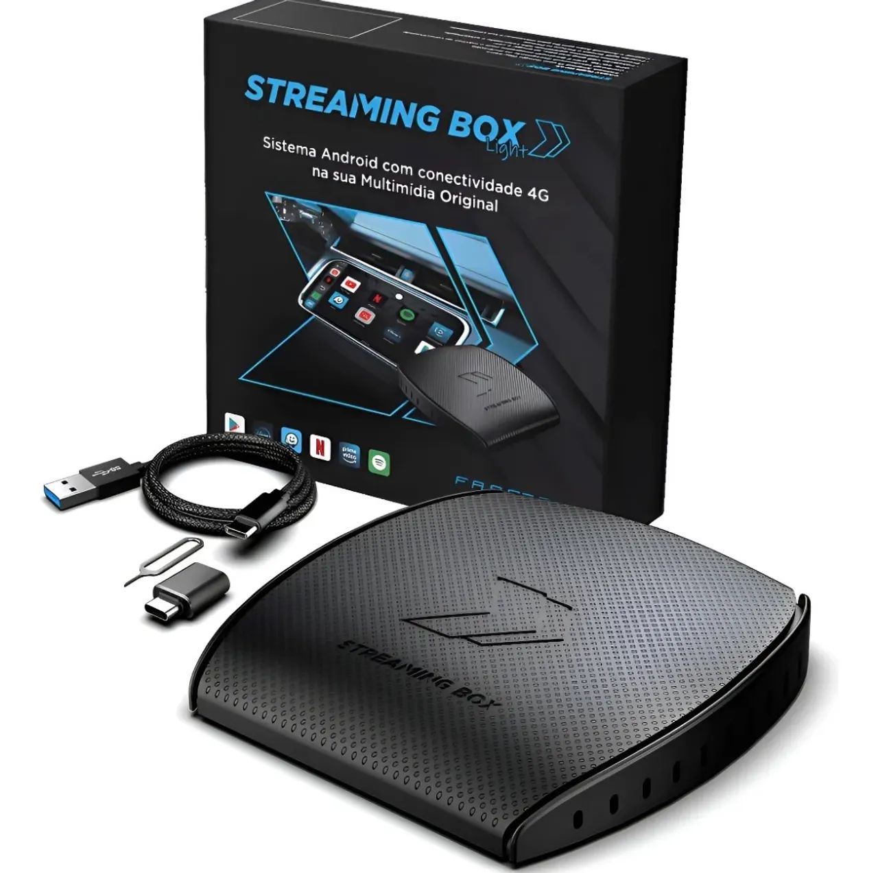 Streaming Box Light Faaftech 3g 32g Quadcore Android Apps Preto - Foto 3