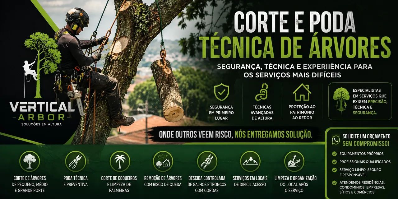 Corte e poda técnica de árvores