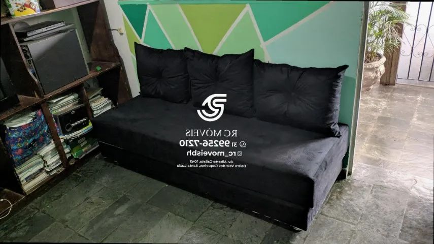 Sofá Cama Bicama 1,70m Suede D33 Compacto e Funcional - Foto 5