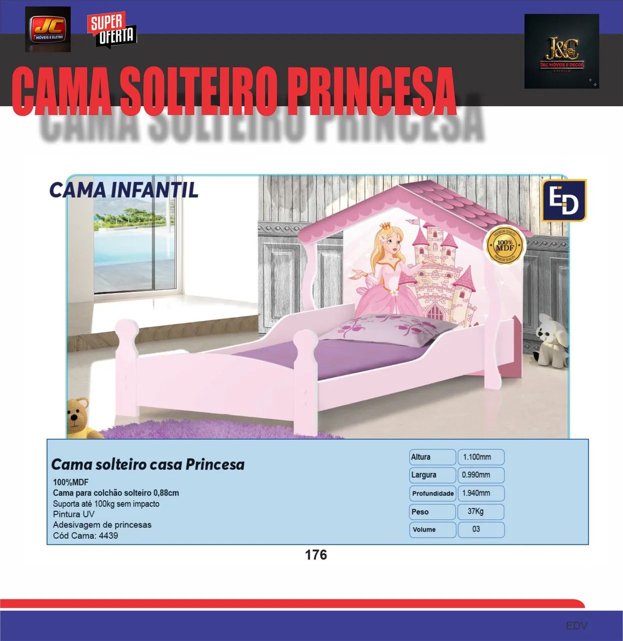 CAMA SOLTEIRO PRINCESA 