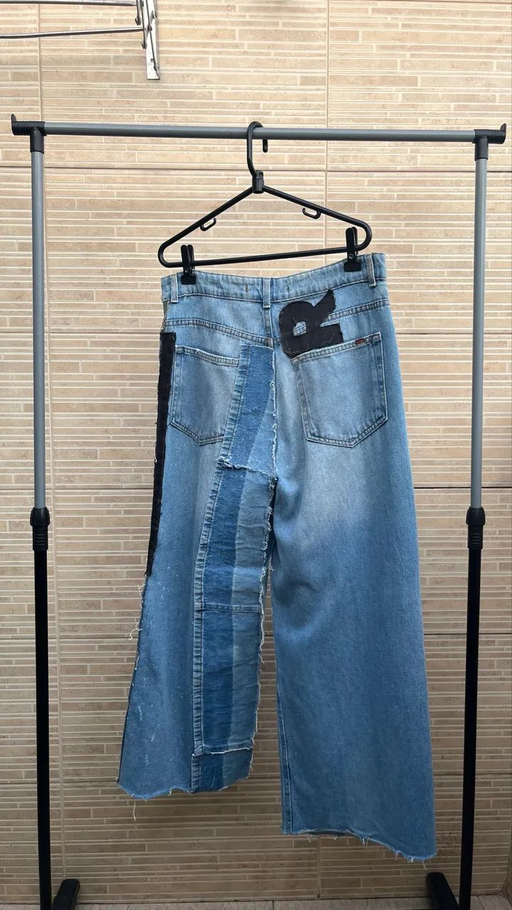 Calça jeans baggy customizada  - Foto 3