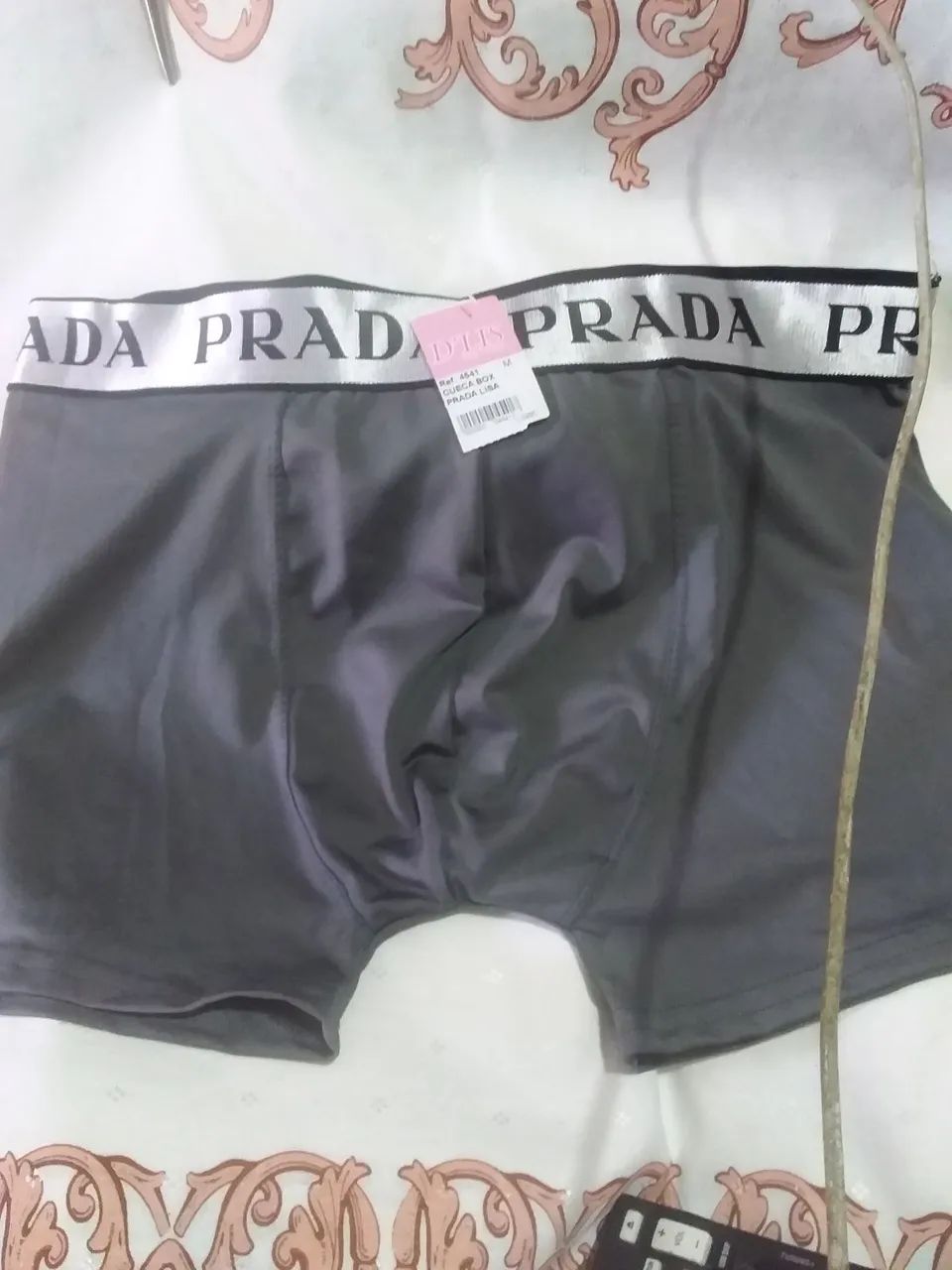 Cueca Box prata lisa( cor cinza) tamanho M 