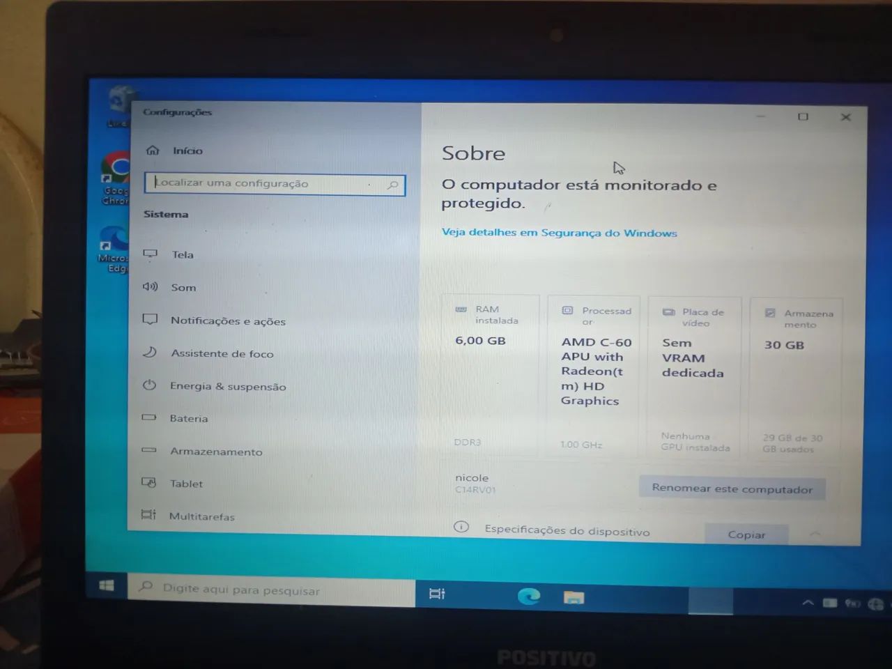 Notebook positivo 