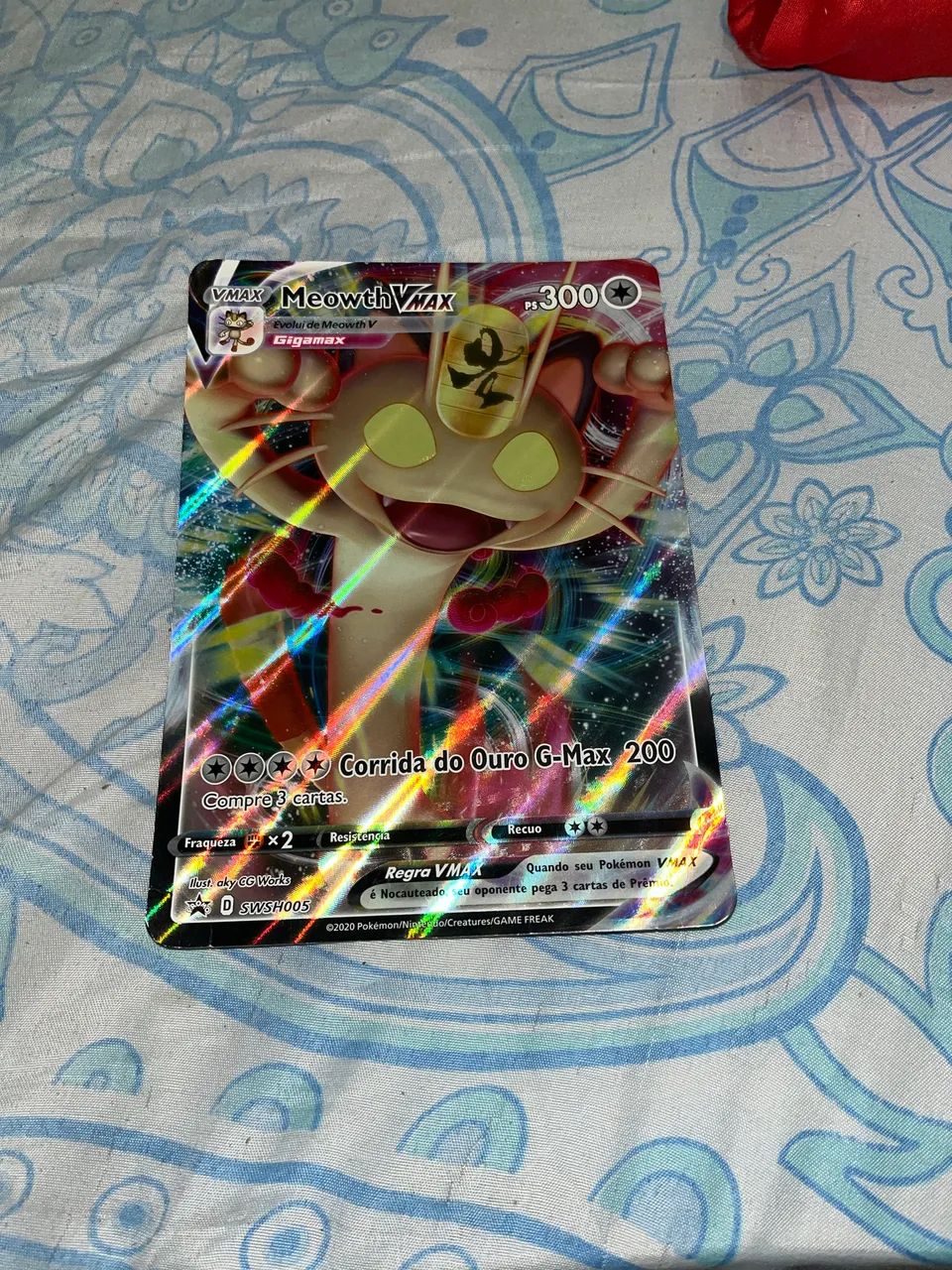 Carta do Meowth Vmax gigante original 