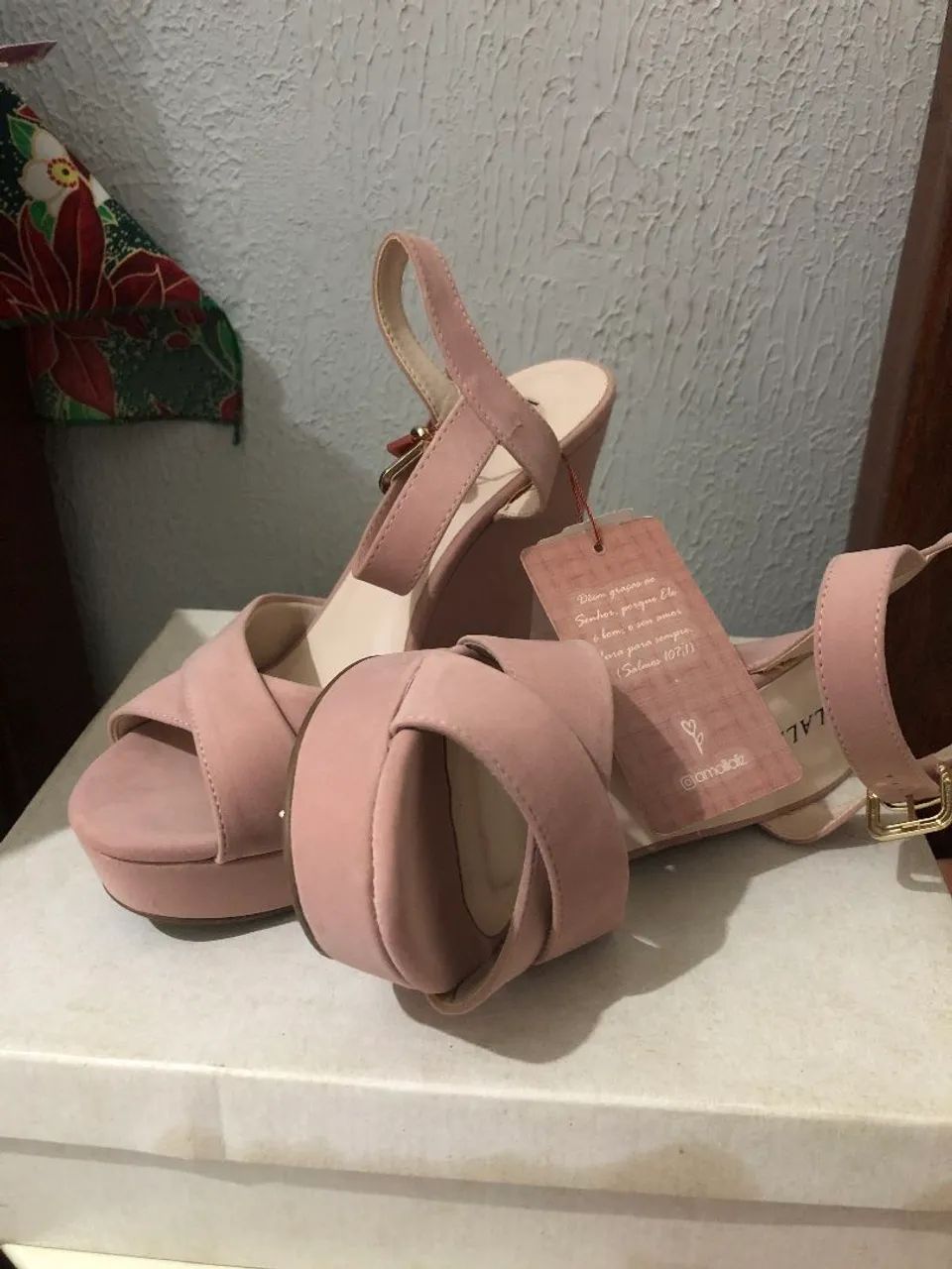 Sandália Denise, Rosa, estilo plataforma - Foto 5