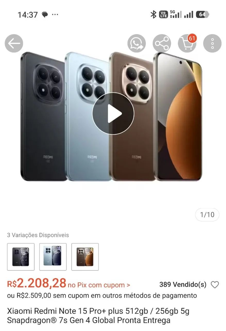 Redmi Note 15 Pro Plus 512Gb - Aceita cartão  - Foto 3