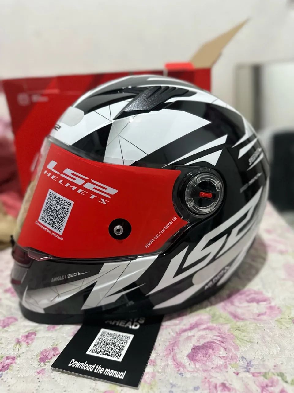 Capacete ls2 draze preto e branco ORIGINAL  - Foto 2