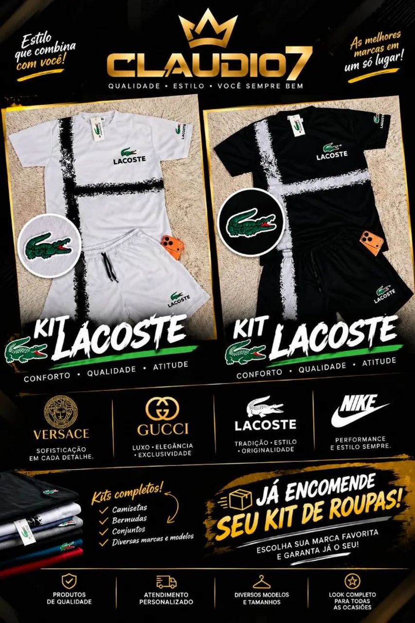 ? NOVA7 STORE ? KIT CAMISA + BERMUDA ?