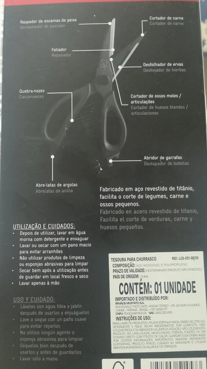 Tesoura de churrasco 8 em 1 - Foto 2