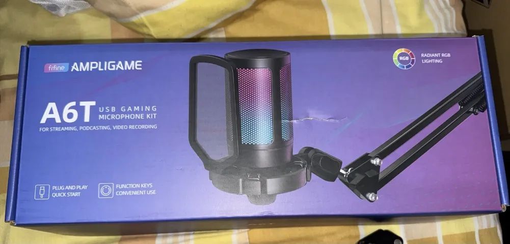 Microfone Gamer Fifine Ampligame A6T com Braço Articulado