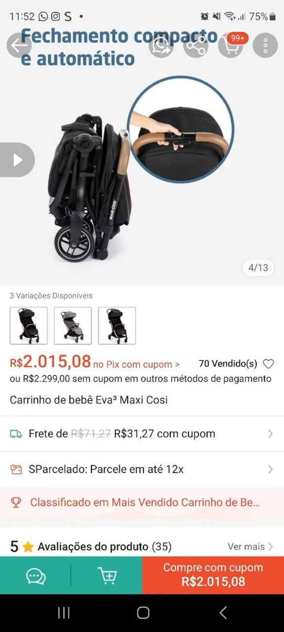 Carrinho de bebê  - Foto 5