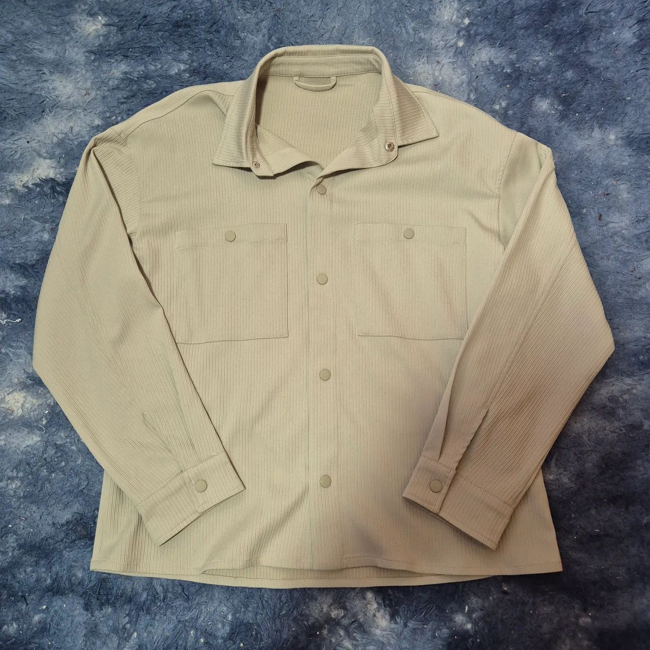 camisa zara texturizada bege M
