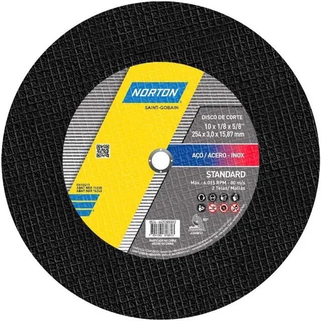 Disco de corte STANDART, 254 mm x 3,2 mm x 15,87 mm, 66252850812 NORTON