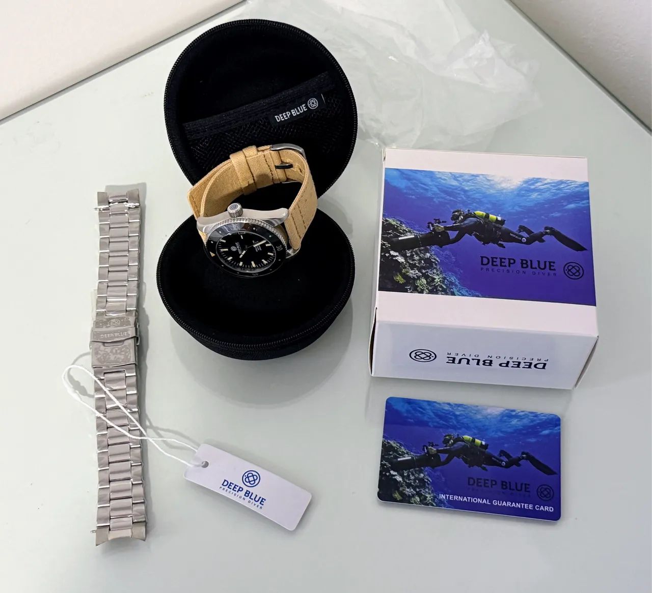 Relógio Deep Blue Skin Diver 300m Automático Bezel Cerâmica como
