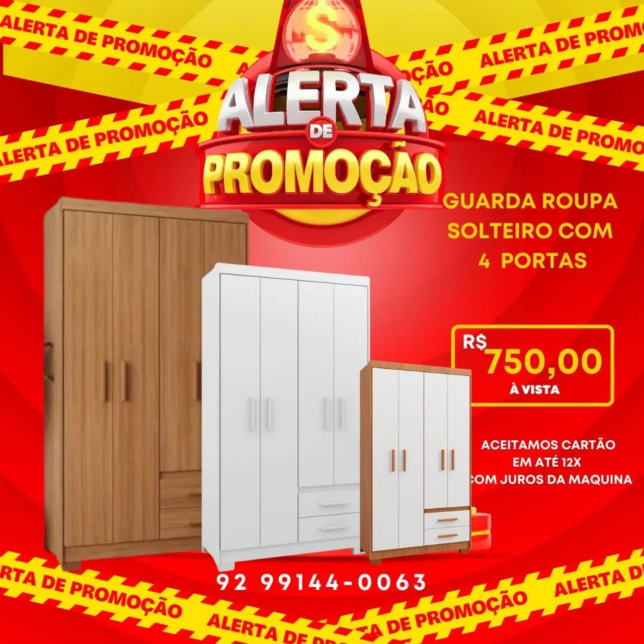 Guarda roupa solteiro com 4 portas