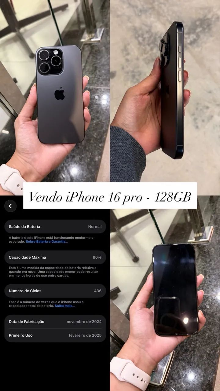 iPhone 16 pro - 128gb - Impecável