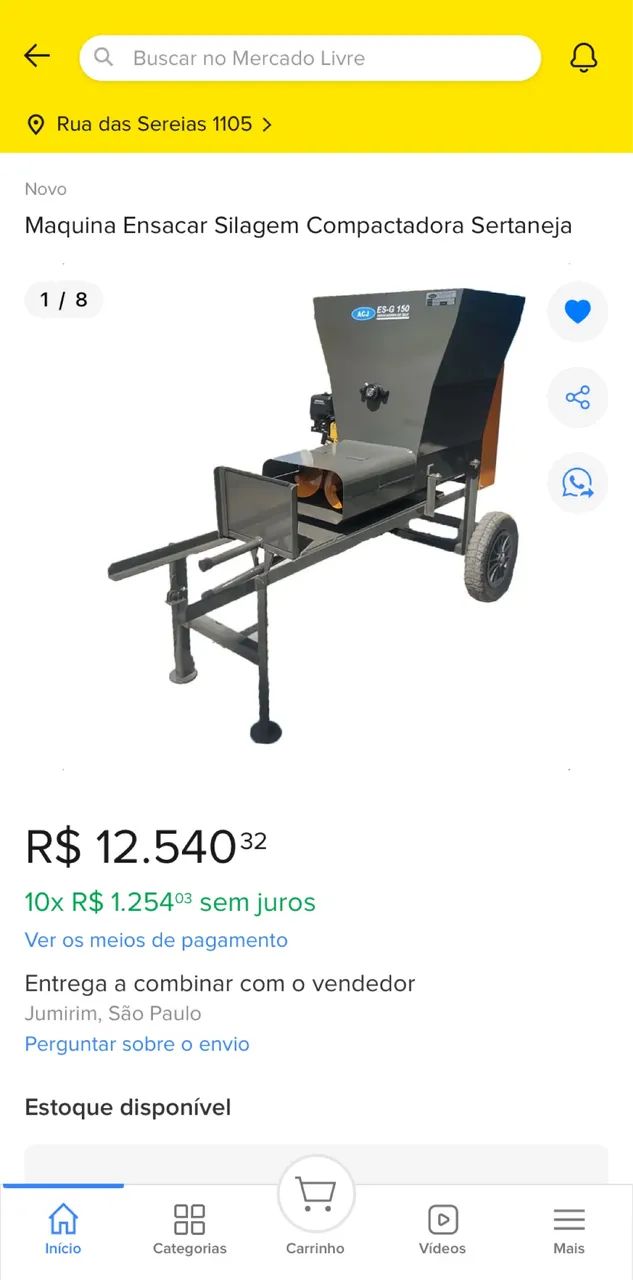 Ensacadeira de silagem motor a gasolina novo