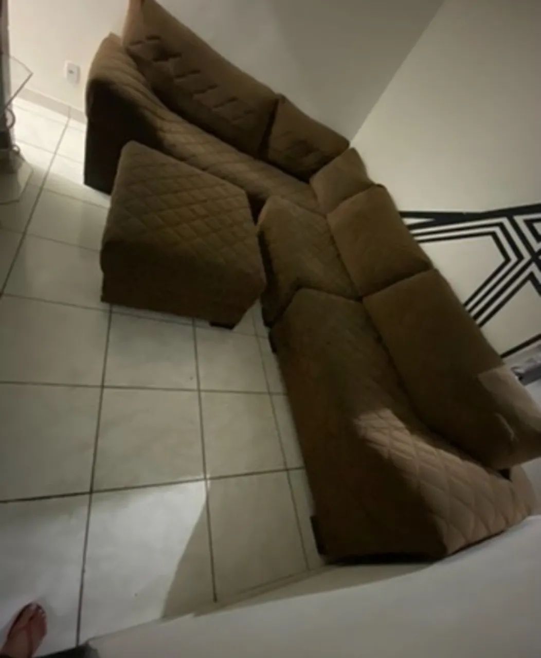 Sofá de Canto Smart Diva (8 Lugares) + Puff Suede - Grande e Espaçoso!  - Foto 2