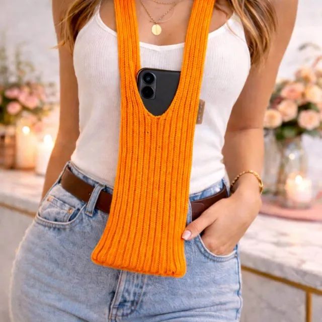 Capa Bolsa Phone Pocket Em Tecido 80cm [Laranja]  - Foto 2